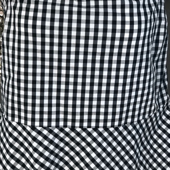 Express Black and White Gingham Off-Shoulder Blouse - Picture 9 of 11